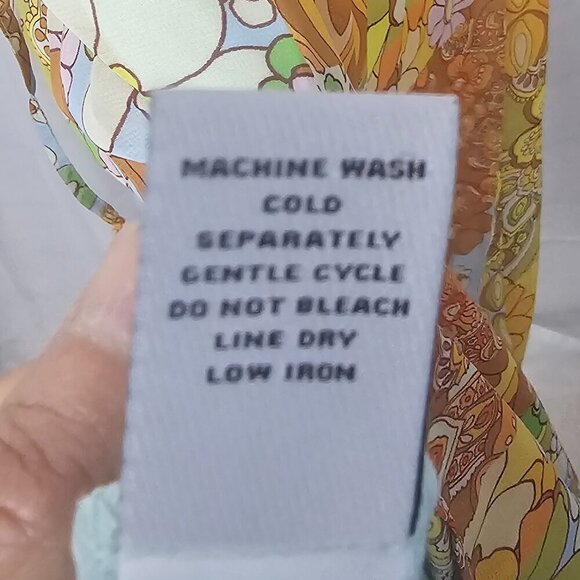 NWOT Emma & Michelle Orange Blue Floral Patchwork Hippie Dress Maxi Boho S - Picture 12 of 13